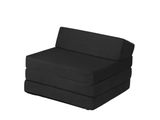 une chaise noire posée sur un fond blanc
