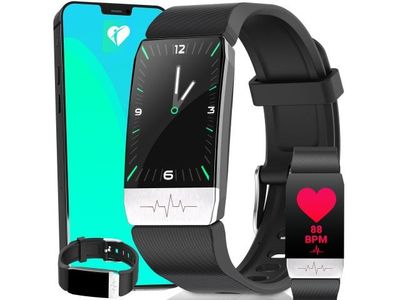 a smart watch with a heart rate monitor next to it