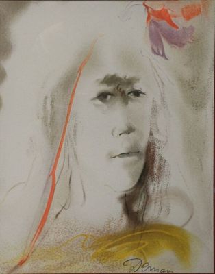 Albert DEMAN (1929-1996) "Tête de femme" technique mixte sig…