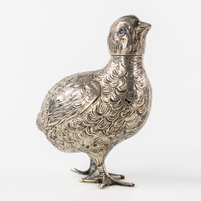 Une petite caille en argent, un sucrier, Odense, Danemark, 1…