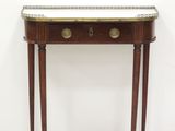 an image of a small table with two drawers and a tray on top