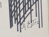 a picture of a drawing of a building with a clock on it
