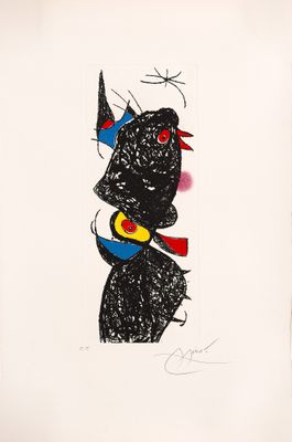 drawing of a black cat with red, blue, and yellow eyes