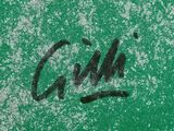 graffiti on a green surface with the word golf written on it