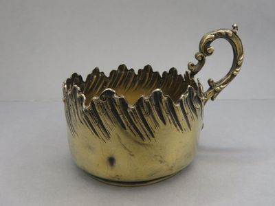 Monture de tasse en argent doré dit vermeil 925/1000, poinçon Minerve  - Photo 1