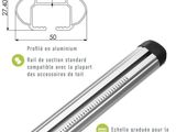 un gros plan d'un tube métallique avec des indications de dimensions et des mesures