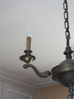 LUSTRE à trois bras de lumière en métal patiné de forme circ… (photo 2)