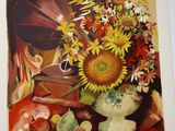 a picture of a painting of flowers in a vase