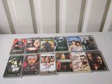 a lot of dvds on the table on the table