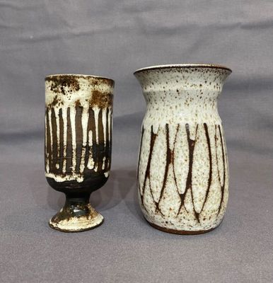 Alain GRANET (XXe) Chope et vase en céramique émaillée dans …