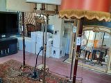 two lamps that are sitting on a rug in a living room