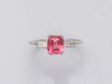 a pink tourmaline and diamond ring
