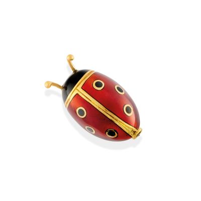 an image of a ladybug brooch on a white background