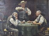 painting of a group of men sitting around a table playing cards