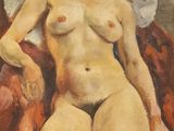l'image d'un tableau représentant une femme nue assise sur un lit