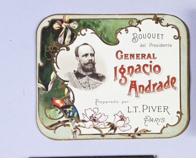 a tin with a picture of a man on it