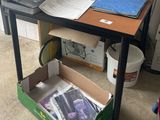 a desk with a computer and a laptop on it