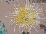 a picture of a painting of a flower on the wall