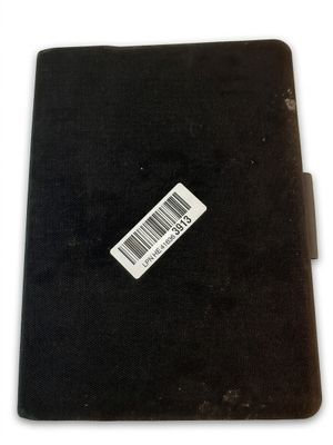 a black book with a barcode on it