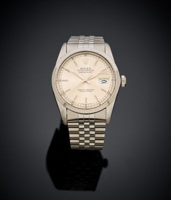 une montre-bracelet Rolex en acier inoxydable, à remontage automatique et avec calendrier
