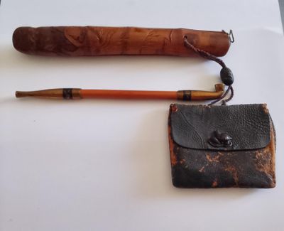 two items that are sitting on a table together