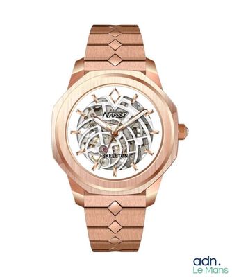 a close up of a watch on a white background with a white background