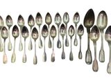 a lot of spoons and spoon spoons on a white background