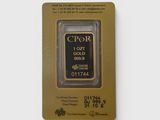 un lingot d'or dans une carte sur fond blanc