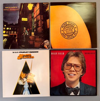 quatre albums vinyles regroupant des morceaux variés du début des années 1970