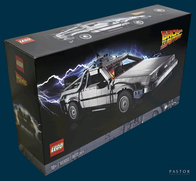 lego back to the future delorer set in a box