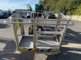 a picture of a forklift parked in a parking lot