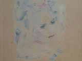 painting of a woman with a flower in her hair