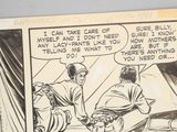 a comic strip with a cartoon of two men talking to each other