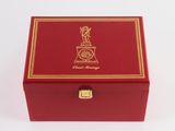 an image of a red box with a gold emblem on it