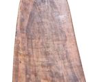 a wooden bell with a wooden handle on a white background