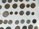 a picture of a display of coins on a table