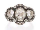 an antique diamond three stone ring