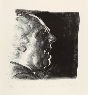 an image of a drawing of a man ' s face with his mouth open