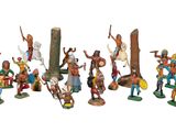 many figurines of different types and colors