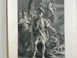 a picture of a drawing of a man holding a flag