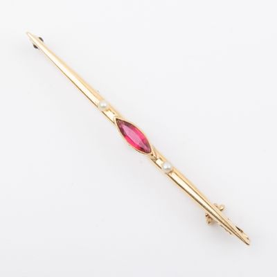 an image of a gold and pink crystal hair clip