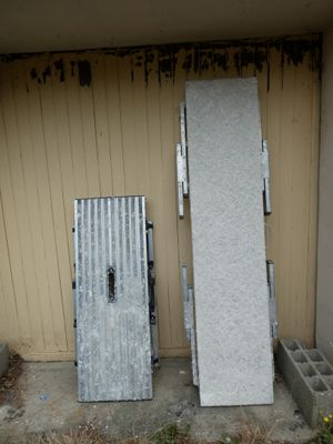 a door and a door frame outside of a building