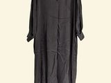 an image of a black dress hanging on a hanger