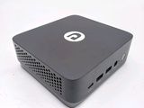 a small black box with a white logo on it