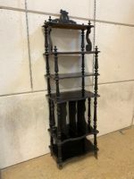 Étagère en bois tourné laqué noir à 6 étages dont 1 comparti… (photo 2)