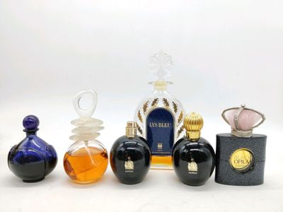 Lot de 6 flacons d'eau de toilette/parfum dont YSL "Black Op…