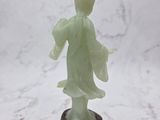 chinese carved jade figurine of a lady holding a fan
