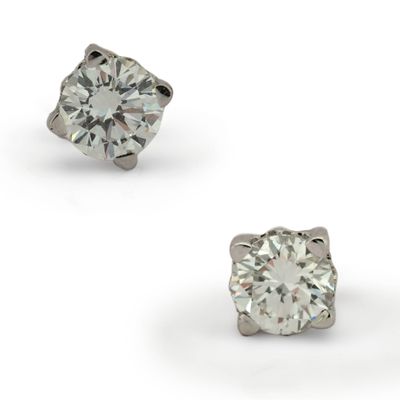 Paire de boucles d'oreilles en or blanc 18 carats serties de…