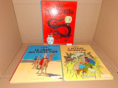 lot de 3BD de 1966 HERGÉ , Tintin Le crabe aux pinces d’or ,… - Photo 1