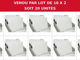 several pictures of a bunch of white boxes that are on a table